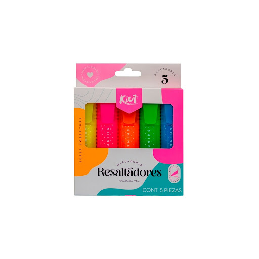 Resaltadores Kiut Neón Caja x 5 und