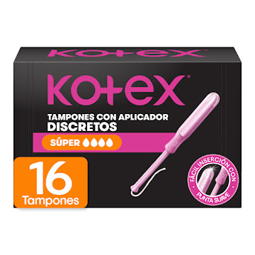 Tampones Kotex con Aplicador Super Caja x 16 und  