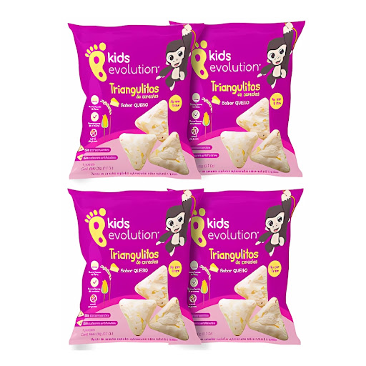 Snacks Cereales Kids   Evolution Sabor Queso Natural x 4 Paquetes