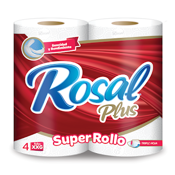 Papel Higiénico Rosal Plus Triple Hoja x 4 Súper Rollos   