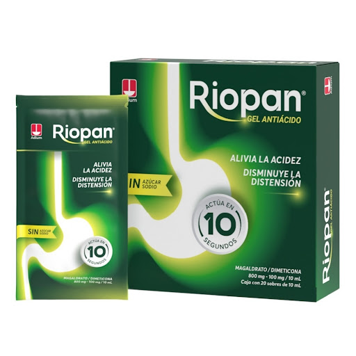 Riopan Magaldrato + Dimeticona 800mg/100mg Adium Caja x 20 Sobres