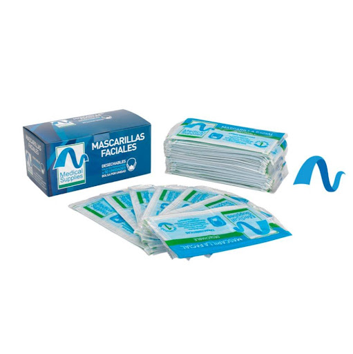 Tapabocas en empaque individual Medical Supplies  50 x 50 Usado para protección general, actúa como barrera que ayuda a reducir la dispersión de gotas y fluidos respiratorios al ambiente, disminuyendo el riesgo de exposición a partículas suspendidas en el ai