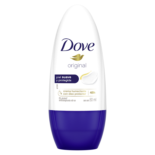 Desodorante Mujer Dove Original 0% Alcohol 48h Roll On Frasco x 50 ml