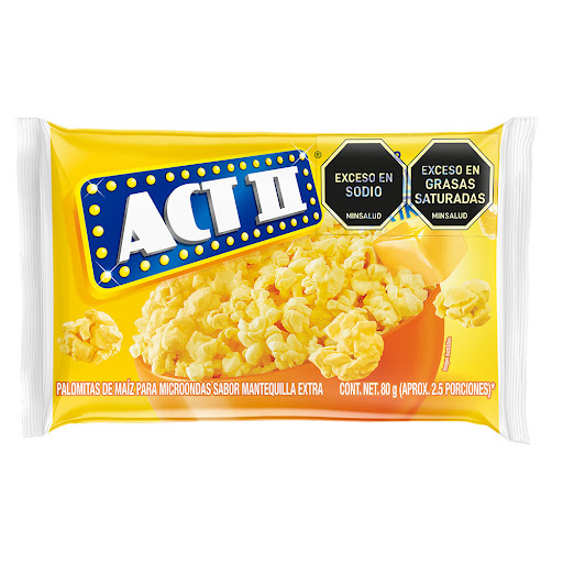 Palomitas de Maíz Act II   Mantequilla Extra x 80 gr