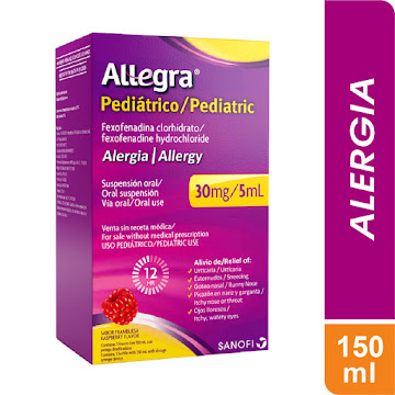 Allegra Pediátrico Fexofenadina 30mg/5ml Sanofi Frasco x 150 ml  