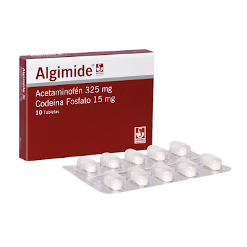 Algimide Acetaminofen + Codeina de Fosfato 325mg/15mg Siegfried x 10 Tabletas  
