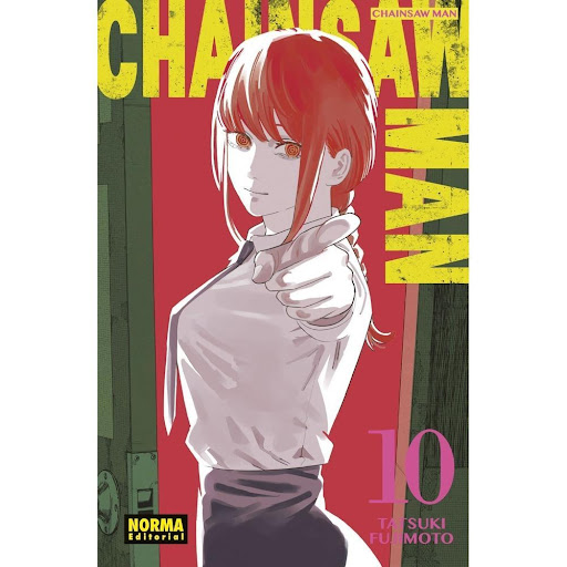 Chainsaw Man No. 10 Editorial Norma Libro x 1.0 CHAINSAW MAN 10  Autores:Tatsuki Fujmoto  Colecciones:CÓMIC MANGA  Editoriales:NORMA Editorial  Series:CHAINSAW MAN  DENJI CREE HABER ENCONTRADO EL MODO DE SER FELIZ, PERO MAKINA TIENE OTROS PLANES   