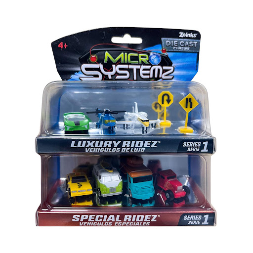 Pack x 7 Carros Luxury & Special Ridez Micro Systemz Micro Systemz Caja x 7 Descubre la combinación perfecta de lujo y velocidad con el Pack X 7 Carros Luxury & Special Ridez Micro Systemz. Este set exclusivo incluye siete vehículos en miniatura, cada uno con un diseño único 