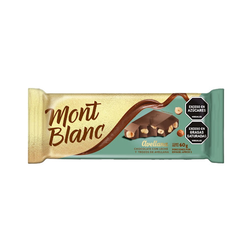 Chocolatina Montblanc Chocolate Con Leche Y Trozos de Avellanas x 60 gr