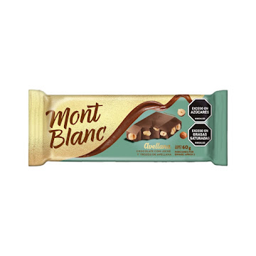 Chocolatina Montblanc Chocolate Con Leche Y Trozos de Avellanas x 60 gr  