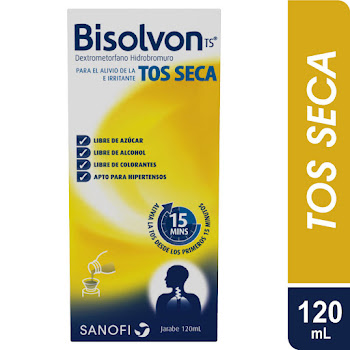 Bisolvon Tos Seca Dextrometorfano 0,2 mg Boehringer Jarabe Frasco x 120 ml  