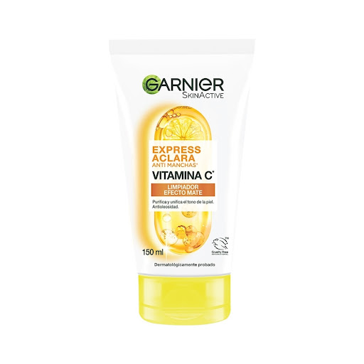 Gel Limpiador Facial Garnier Express Aclara Anti-Manchas Efecto Mate Tubo x 150 ml