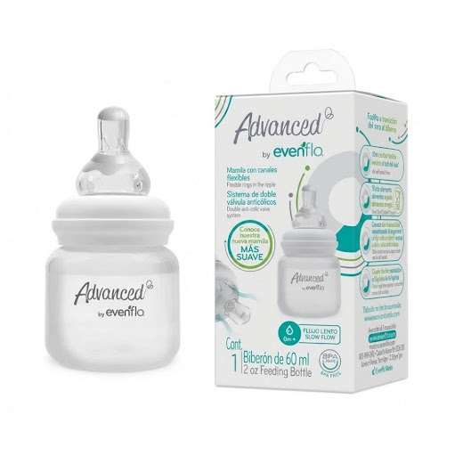 Biberon Cuello Estándar 2 Onzas  Advanced - Evenflo EVENFLO UNIDAD x 1 UND Biberón Advanced by Evenflo® Cuello Estándar Anticólicos 60ml/2oz

Ideal para bebés recién nacidos o prematuros.
Flujo Lento
Edad: De 0 a 3 meses