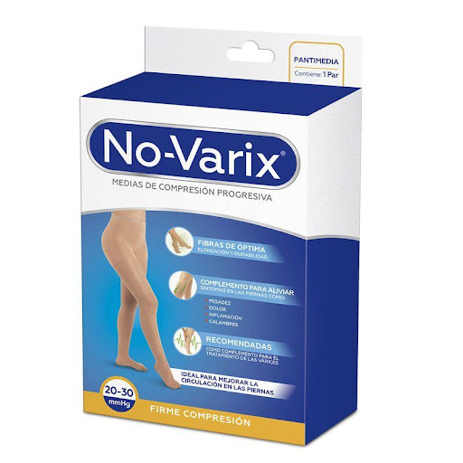 Pantimedia No-Varix 20-30 mmHg transparente negro L No- Varix  x 1 Estas medias tienen textura opaca, de uso casual y semiformal, reconocidas por su beneficio estético al ocultar y disimular algunas várices e imperfecciones superficiales de la piel. Las medias de fir