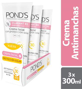 Crema Ponds Clarant B3 FPS30 100 gr x 3 und  