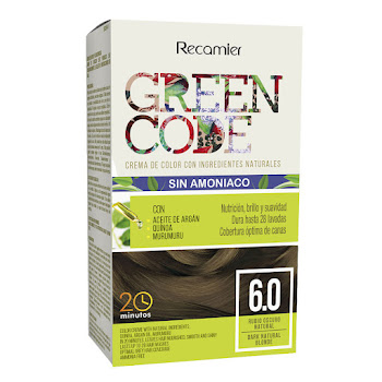 Kit Tinte Recamier Green Code Ingredientes Naturales Rubio Oscuro #6.0 x 1 und  