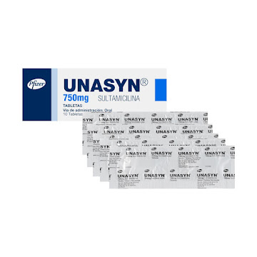 Unasyn Sultamicilina 750 mg Pfizer Caja x 10 Tabletas  