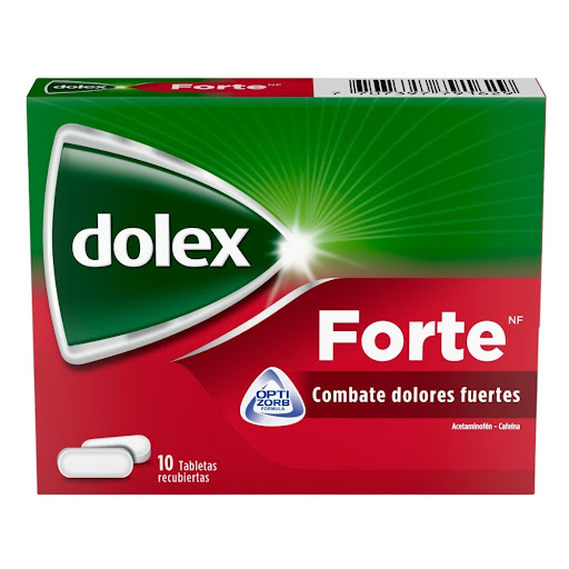 Dolex Forte Acetaminofén + Cafeina 500/65mg Haloen Caja x 10 Tabletas
