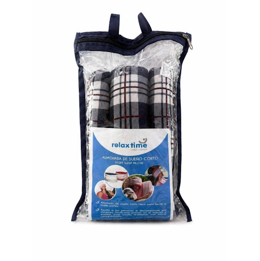 ALMOHADILLA SUENO CORTO RELAX TIME Kamex Bolsa x 1 Almohadilla portátil diseñada para descanso breve y relajación, ideal para pausas en el trabajo, estudio o viajes. Su estructura suave y cómoda ayuda a desconectarse y mejorar la concentración tras un