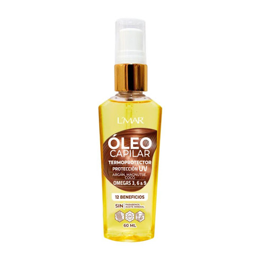 OLEO TERMOPROTECTOR FILTRO UV 60ml L´MAR 60 x 1 El Óleo capilar TERMOPROTECTOR de LMAR es el producto ideal para ti, con 12 BENEFICIOS ofrece una maravillosa experiencia sensorial instantánea, con un aroma exquisito y una fórmula exclusiva, desarr