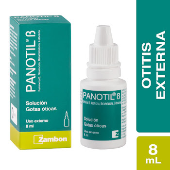 Panotil B Polimixina + Neomicina + Lidocaina + Betametasona 10000U/3.75mg/40mg/1mg Frasco x 8 ml  