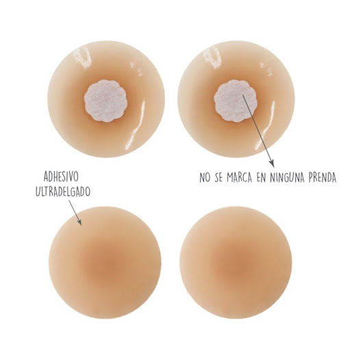 Cubre pezones grandes invisibles / Invisible nipple covers maxy / ISA-21 Bella confidence Bolsa ziploc x 1 par  CUBRE PEZÓN REUTILIZABLE DE 10CM
 Cubre pezones adhesivos ultrafinos de silicona con aislante de pezón, por su 
forma y su tamaño son especiales para busto grande. Ayudan a disimular la 
marca de los 
