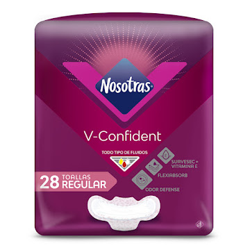Toallas Higiénicas Nosotras V-Confident Regular Paquete x 28 und  