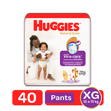 Pañales Huggies Natural Care Pants Etapa 4/XG x 40 und  