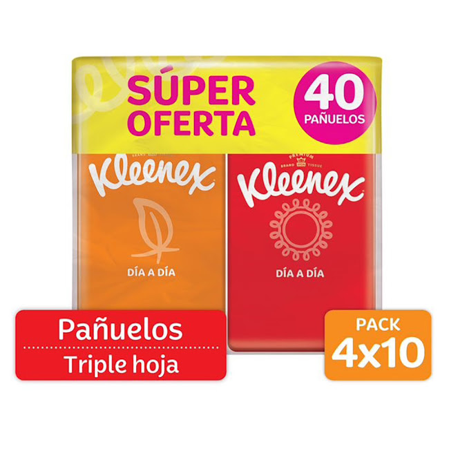 Pañuelos Faciales Kleenex de Bolsillo 4x10 und  