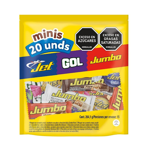 Mini Chocolatinas Jet Gol Jumbo Bolsa Surtida x 264.1 gr