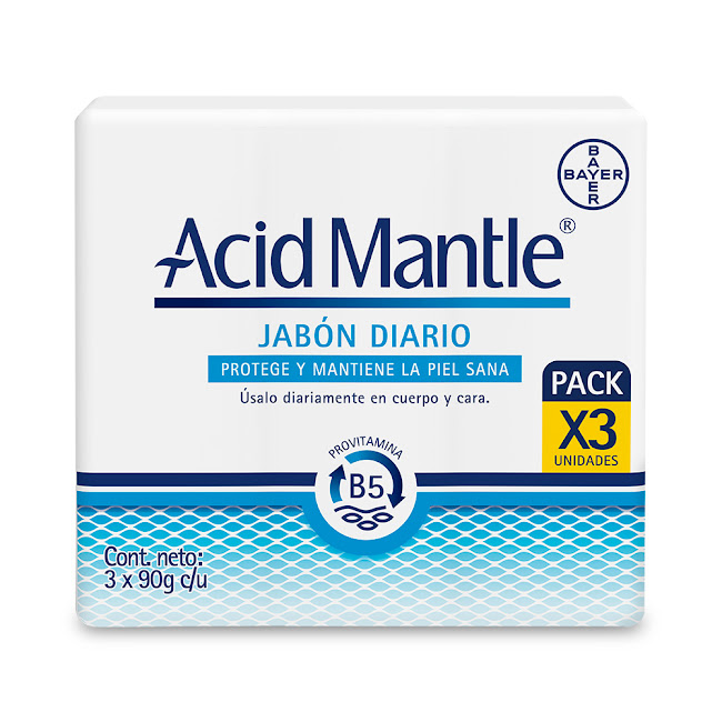 Jabón Acid Mantle Humectación Piel Epecializada Bayer 90 gr x 3 und  