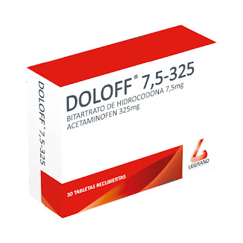 Doloff Bitartrato de Hidrocodona + Acetaminofén 7.5 /325mg Legrand Caja x 30 Cápsulas  