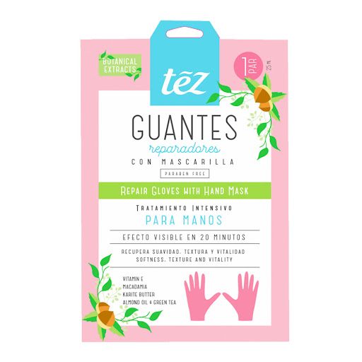 Guantes Tez Anti Edad Con Mascarilla Para Manos Anti Stress x 80 ml