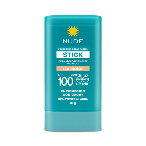 Protector Nude Solar Facial Con Color Spf 100 En Barra x 18 gr