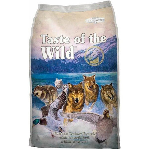TASTE OF THE WILD C PATO 5 LB TASTE OF THE WILD  x 1 Con un 32% de proteínas, esta receta está repleta de energía altamente digerible de pato, codorniz y pavo, junto con vegetales, legumbres y frutas llenas de nutrientes. Esta combinación única de aves 