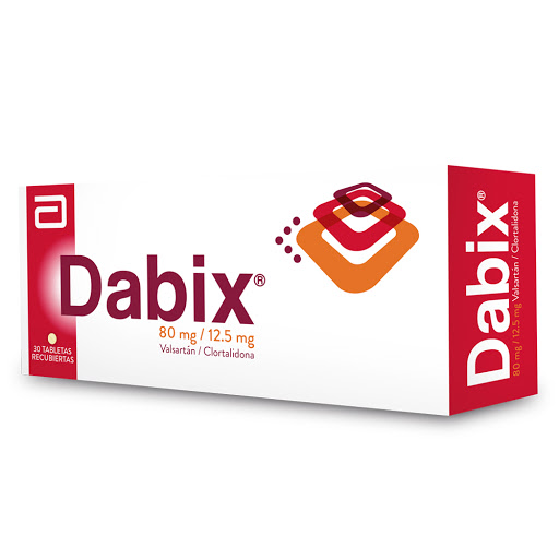 Dabix Valsartán + Clortalidona 80mg/12.5mg Abbott Caja x 30 Tabletas
