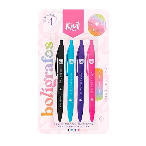 Bolígrafos Kiut Surtidos x 4 und