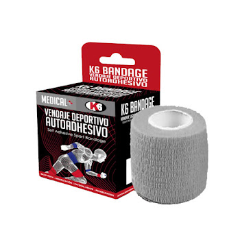 Vendaje Deportivo K6 Autoadhesivo 5cm x 4.5mt Color Gris x 1 und  