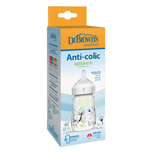 Tetero Dr Browns Boca Ancha 5oz Animales Selva Dr Browns Botella x 1 Tetero Dr. Brown’s Options+ 5 oz boca ancha con diseño de animales de la selva. Sistema anticólicos que reduce gases y cólicos. Flujo natural, conserva nutrientes. Libre de BPA y apto para lavavajilla