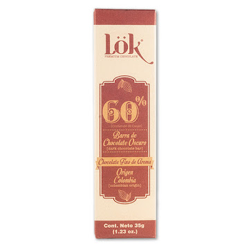 Barra De Chocolate Lok 60% Cacao De Colombia x 35 gr  