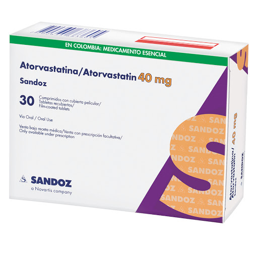 Atorvastatina 40 mg Sandoz Caja x 30 Comprimidos