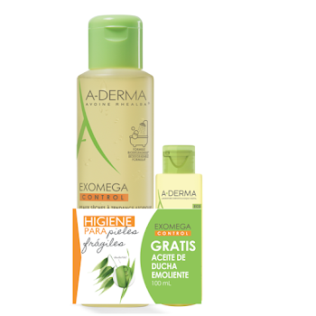 Aceite De Ducha Emoliente A-Derma Exomega Control x 500 ml + Aceite De Ducha Emoliente x 100 ml  