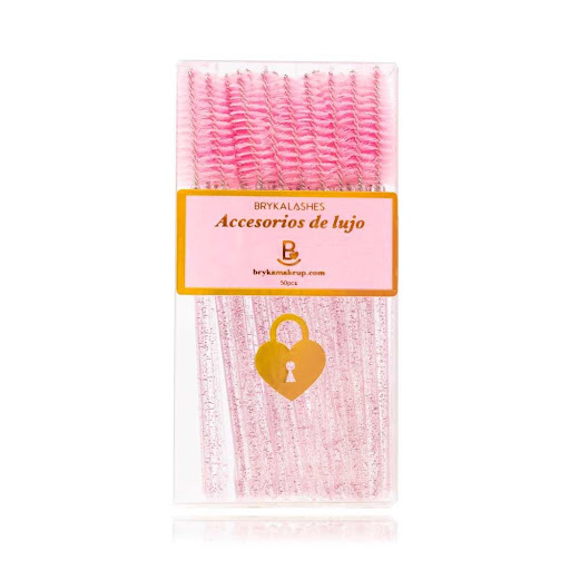 Aplicadores glitter de pestañina  50 U Bryka Caja x 50unidades Set de 50 aplicadores de pestañina con glitter que elevan la rutina de maquillaje. Cada pieza añade un toque de lujo al tocador y permite aplicar la pestañina con estilo e higiene.