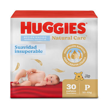 Pañales Huggies Natural Care Etapa 1/P x 30 und  