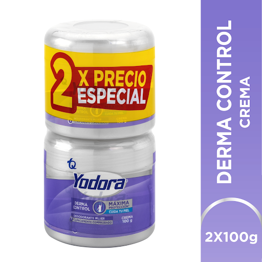 Desodorante En Crema Mujer Yodora Derma Control 100 gr x 2 und