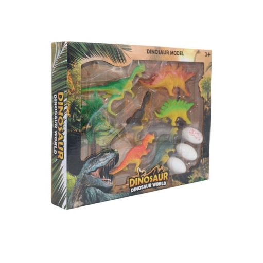 Dinosaurios X 6 Caja Plasticos Asociados  x 1 Incluye seis figuras, perfectas para recrear aventuras jurásicas y alimentar la imaginación. Estas figuras, elaboradas en plástico, son ideales para juegos que estimulan el desarrollo de habilidades m