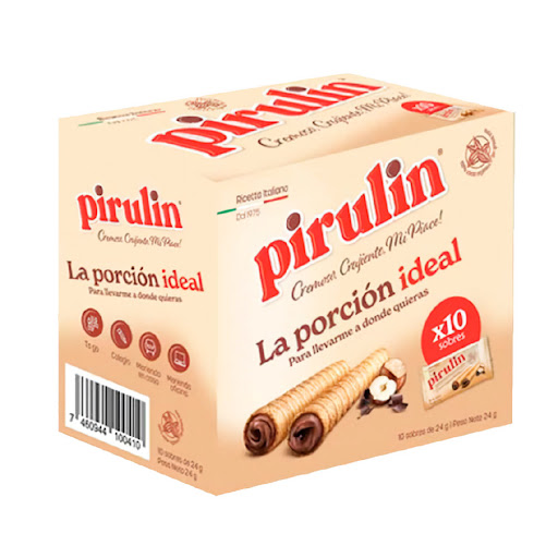 Barquillos Pirulin Avellana y Chocolate Caja x 10 und