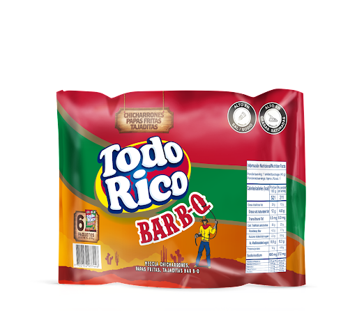 Pasabocas Todo Rico Bbq Multipack x 6 und  
