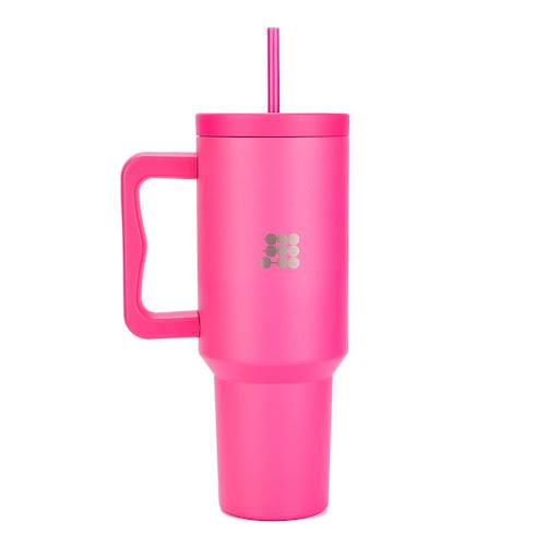 Termo Tumbler Hot Pink Cubitt Bolsa x 1 Termo Tumbler Cubitt: Tamaño compacto, rendimiento completo. 40 oz, conserva frío 24h - calientes 12h. Tapa antiderrames con sorbete, acero inoxidable libre de BPA.