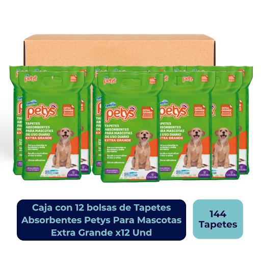 Tapetes Absorbentes Petys Para Mascotas Extra Grande x12 Und Farmatodo Caja x 12 Almohadillas absorbentes extra grandes. Accesorio esencial para el cuidado de tu mascota.